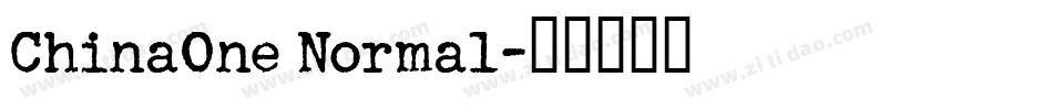 ChinaOne Normal字体转换